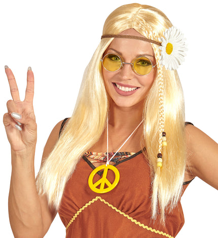 Widmann SRL Blonde hippie pruik met haarband