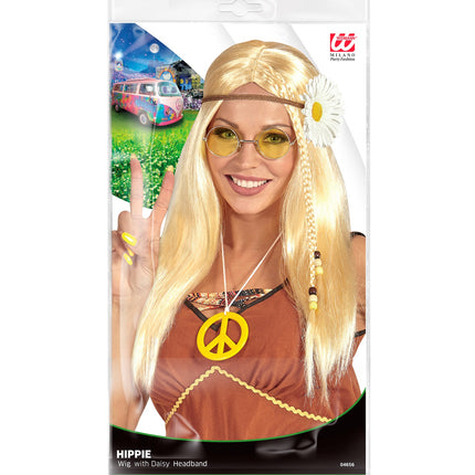 Widmann SRL Blonde hippie pruik met haarband
