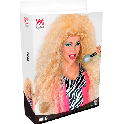 Widmann SRL Blonde krullen pruik disco