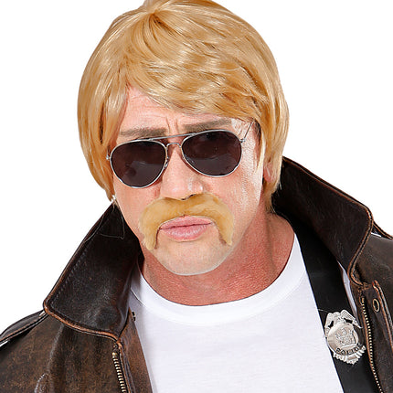 Widmann SRL Blonde pruik met snor heren