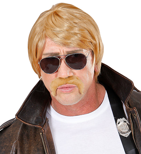 Widmann SRL Blonde pruik met snor heren