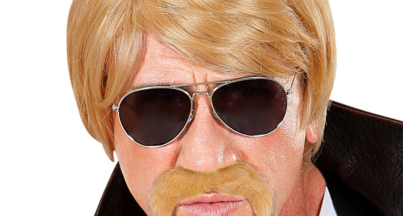 Widmann SRL Blonde pruik met snor heren