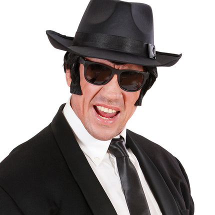 Widmann SRL Blues brother bril zwart karakter