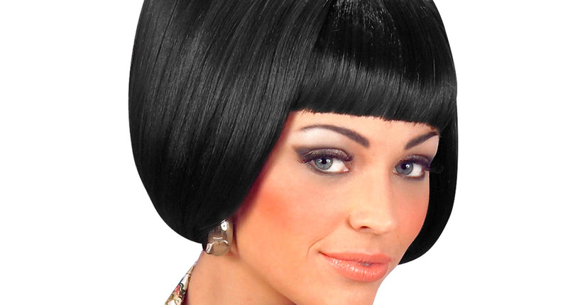 Widmann SRL Boblijn pruik Jaren 60 disco zwart