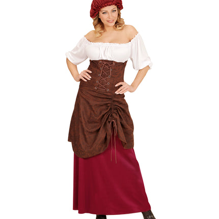 Widmann SRL Boerinnenjurk middeleeuwen rood