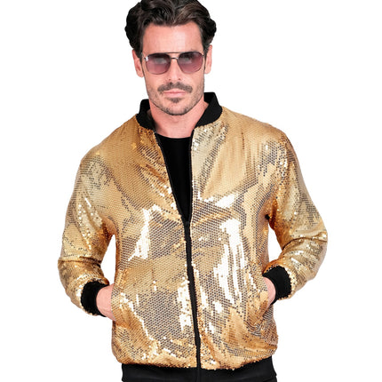 Widmann SRL Bomberjack goud pailletten