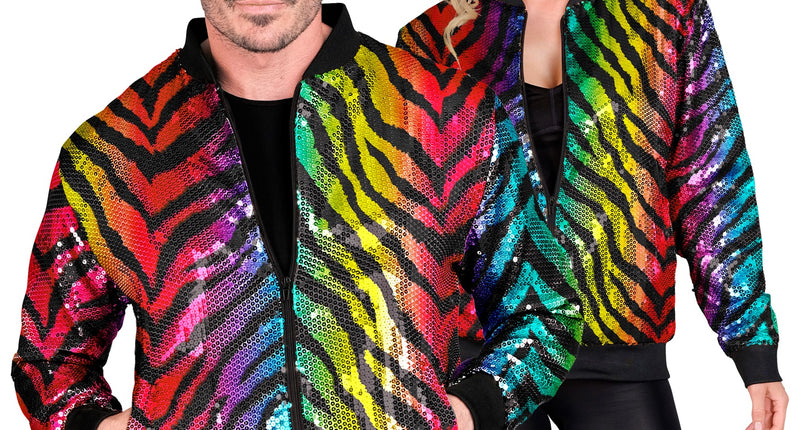 Widmann SRL Bomberjack regenboog pailletten