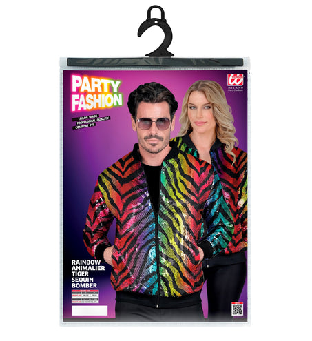 Widmann SRL Bomberjack regenboog pailletten