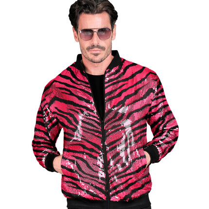 Widmann SRL Bomberjack roze gestreept