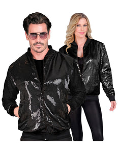Widmann SRL Bomberjack zwart glitter