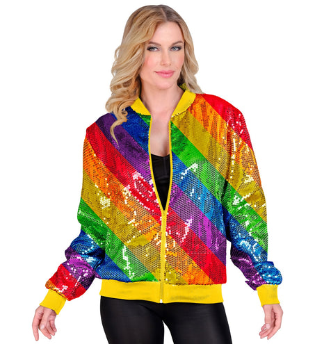 Widmann SRL Bomberjas pailletten regenboog