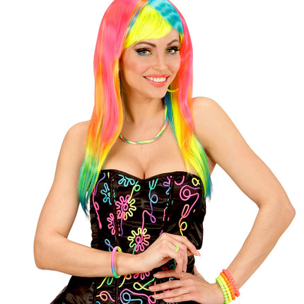 Widmann SRL Bonte neon pruiken