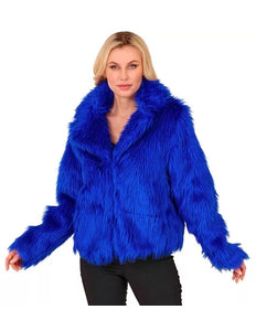 Widmann SRL Bontjas pluche dames blauw kostuum Lara