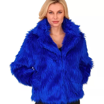 Widmann SRL Bontjas pluche dames blauw kostuum Lara