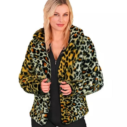 Widmann SRL Bontjas pluche dames luipaard print kostuum Niela