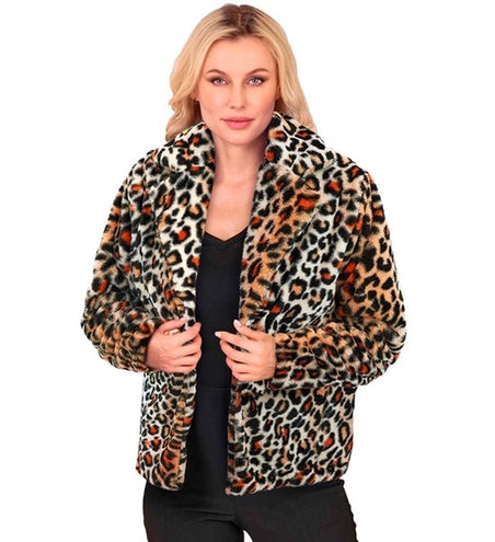 Widmann SRL Bontjas pluche dames luipaard print kostuum Niela