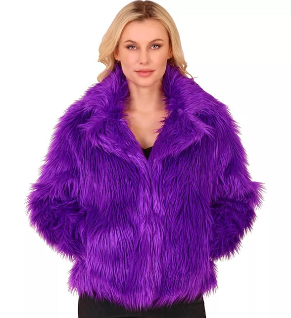 Widmann SRL Bontjas pluche dames paars kostuum Lara