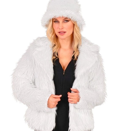 Widmann SRL Bontjas pluche dames wit kostuum Mees