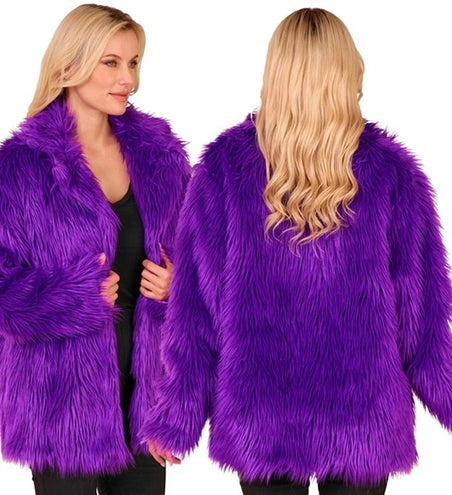 Widmann SRL Bontjas pluche paars kostuum Noah