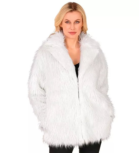 Widmann SRL Bontjas pluche wit kostuum Bente