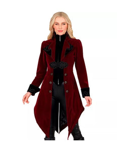 Widmann SRL Bordeaux fluwelen gothic jas dame kostuum Niels