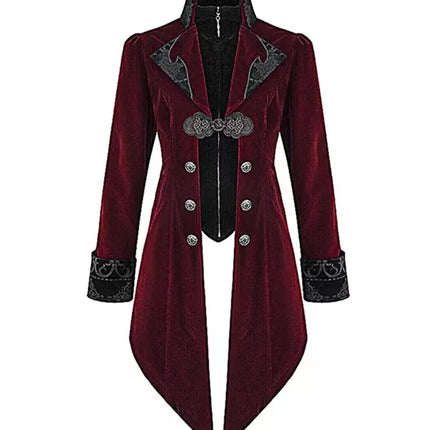 Widmann SRL Bordeaux fluwelen gothic jas heren kostuum Timo