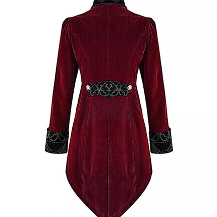 Widmann SRL Bordeaux fluwelen gothic jas heren kostuum Timo