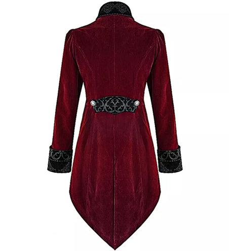 Widmann SRL Bordeaux fluwelen gothic jas heren kostuum Timo