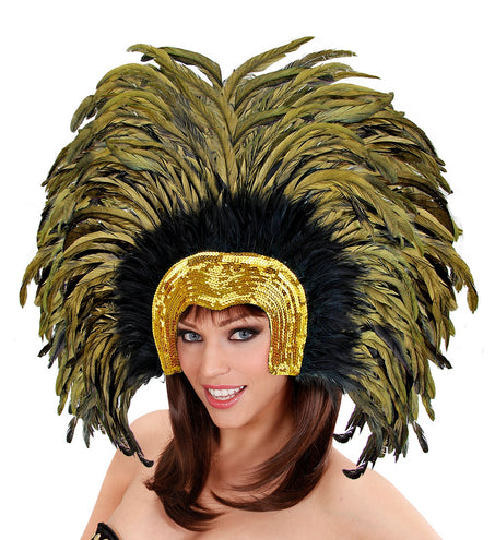 Widmann SRL Braziliaanse veren hoofdbedekking goud