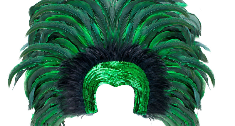 Widmann SRL Braziliaanse veren hoofdbedekking groen