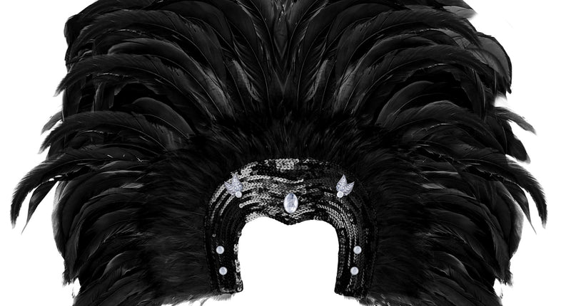 Widmann SRL Braziliaanse veren hoofdbedekking zwart