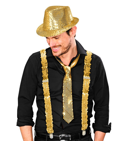 Widmann SRL bretel pailletten goud