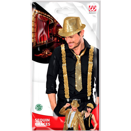 Widmann SRL bretel pailletten goud