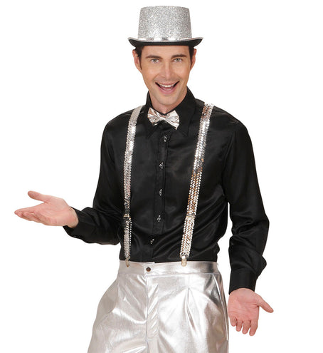 Widmann SRL bretel pailletten zilver