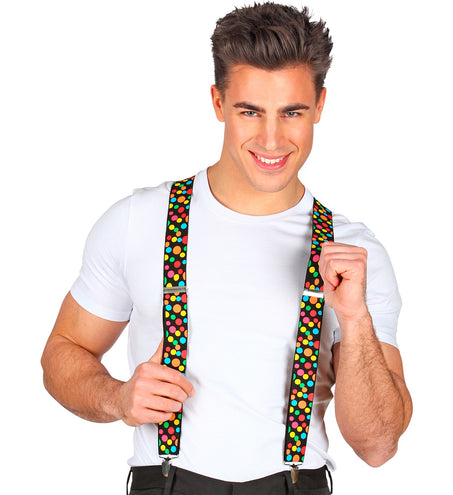 Widmann SRL Bretels gekleurde stippen clown