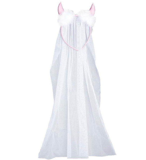 Widmann SRL Bride to be sluier met roze hoorntjes