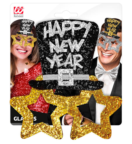 Widmann SRL Bril, Happy New Year Goud