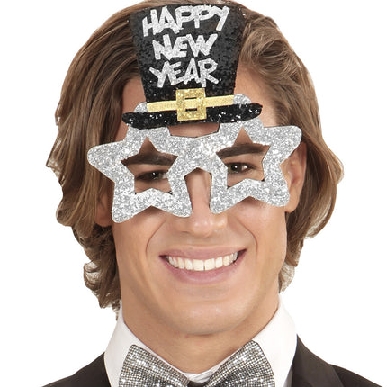 Widmann SRL Bril, Happy New Year Zilver