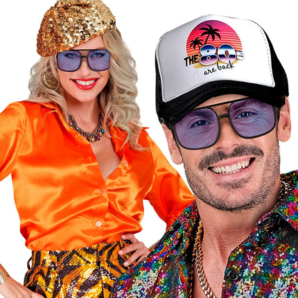 Widmann SRL Bril met blauwe glazen jaren 90 hiphop