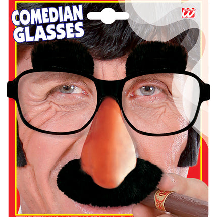 Widmann SRL Bril met wenkbrauwen neus en snor