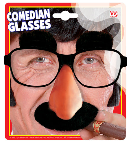 Widmann SRL Bril met wenkbrauwen neus en snor