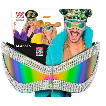 Widmann SRL Bril oversized met strass en paars glas