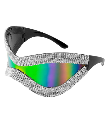 Widmann SRL Bril oversized met strass en paars glas