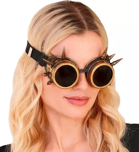 Widmann SRL Bril steampunk antiek goud gespijkerd Pim