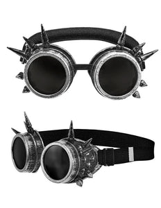 Widmann SRL Bril steampunk antiek zilver gespijkerd Mees