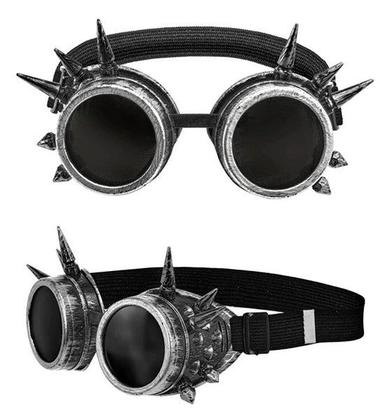 Widmann SRL Bril steampunk antiek zilver gespijkerd Mees