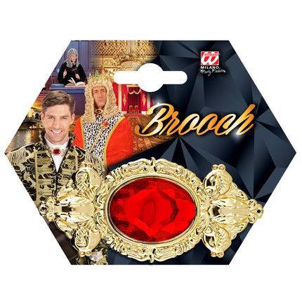 Widmann SRL Broche rode steen maxi