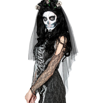 Widmann SRL Bruidsluier met schedels en rozen