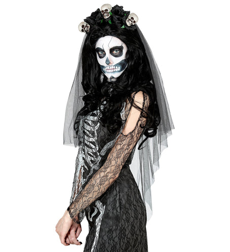 Widmann SRL Bruidsluier met schedels en rozen