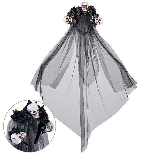 Widmann SRL Bruidsluier met schedels en rozen